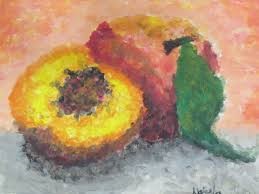Impressionist painting of peaches