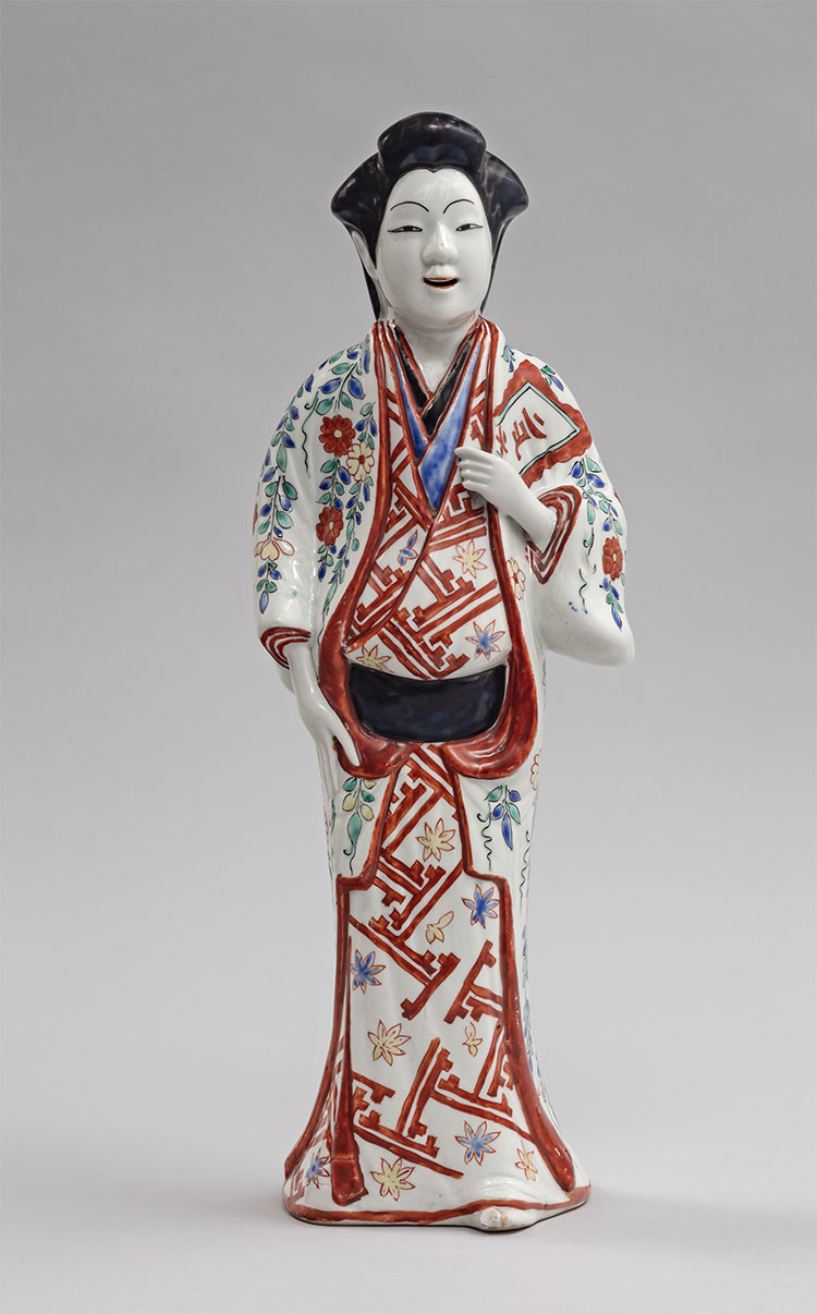 Ceramic figure of a woman in a kosode