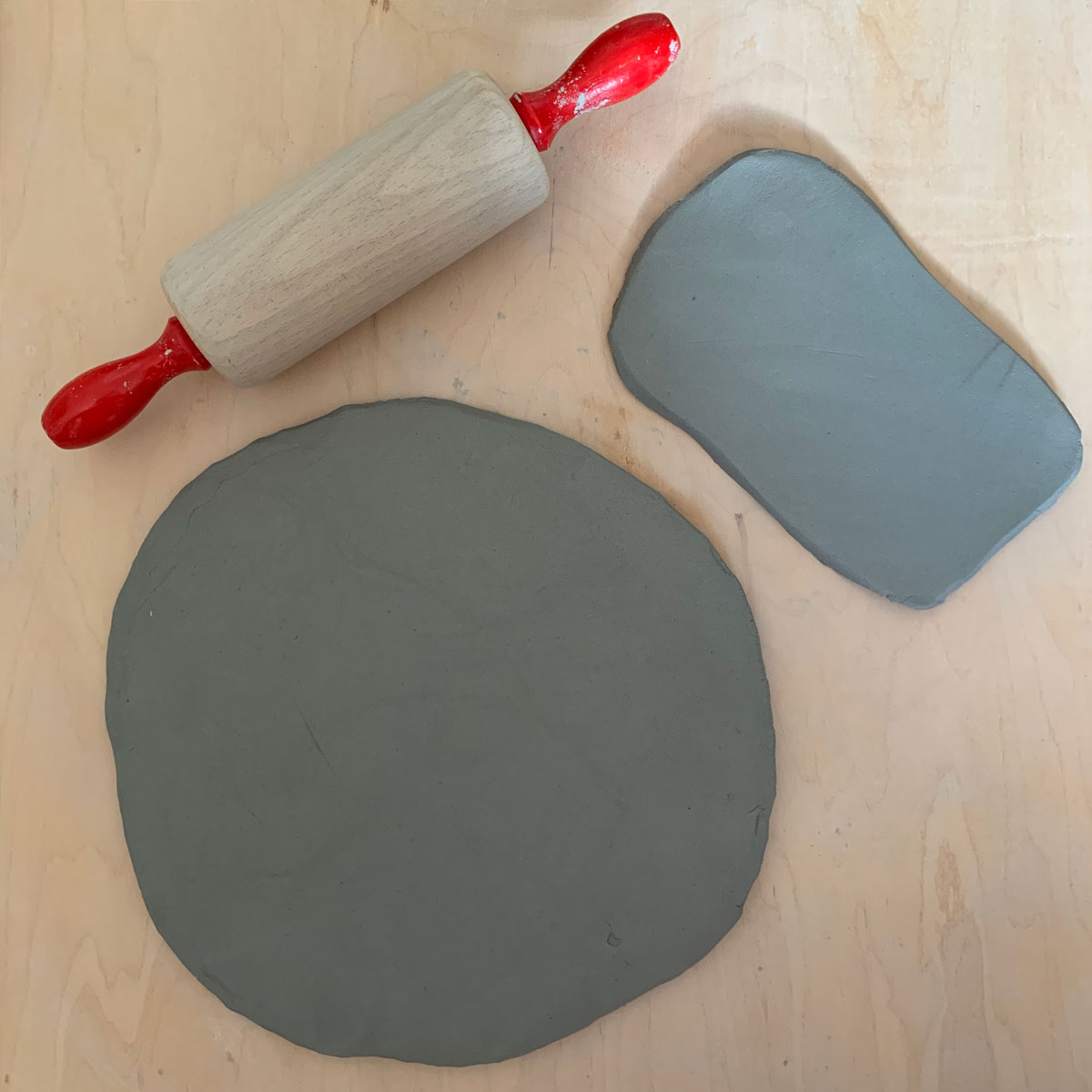 Two slabs of clay rolled out
