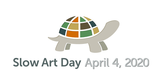 Turtle logo with text that says Slow Art Day April 4, 2020