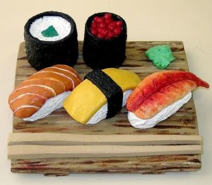 Sushi made of clay