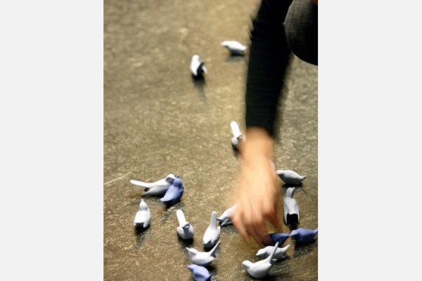 "Trophy", Clare Twomey, 2006. Victoria and Albert Museum, London, UK.